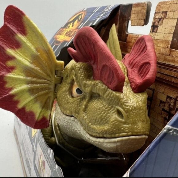 Jurassic World Dilophosaurus Dinosaur Toy Green & Red Mattel 🆕⌚📦🏃💨🚚 - Picture 10 of 16